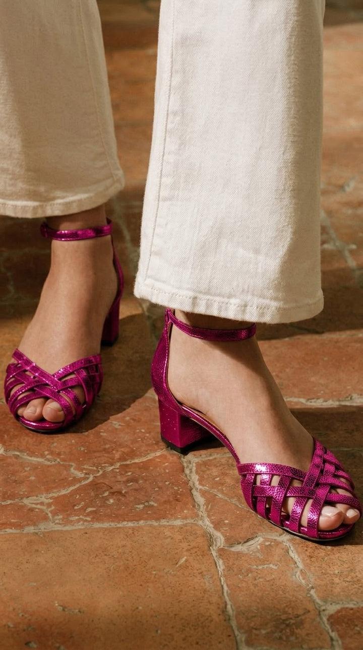 Vitória - Zlato Peep toe podpatky