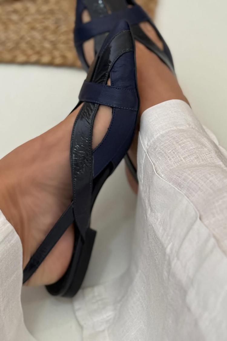 Anacleta - Slingback boty námořnické modré