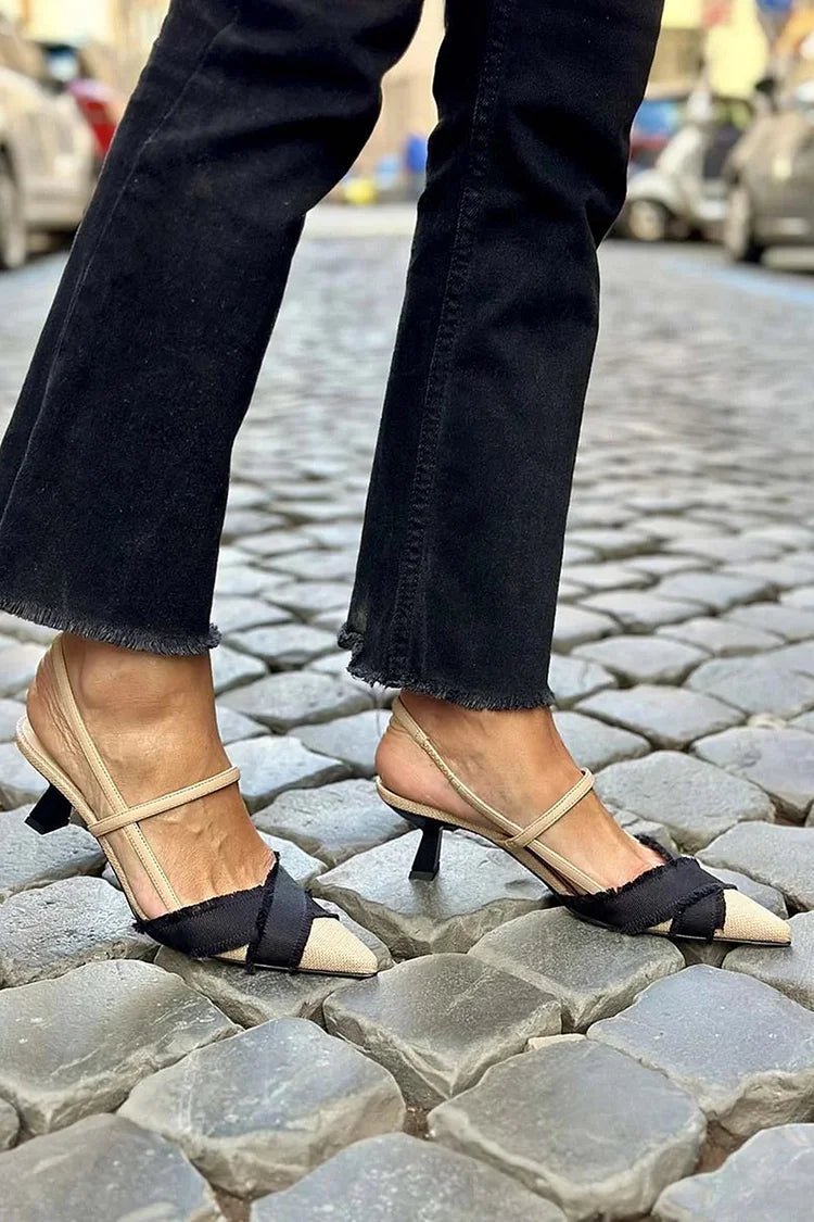 Ascensao - Sandály Slingback Béžové