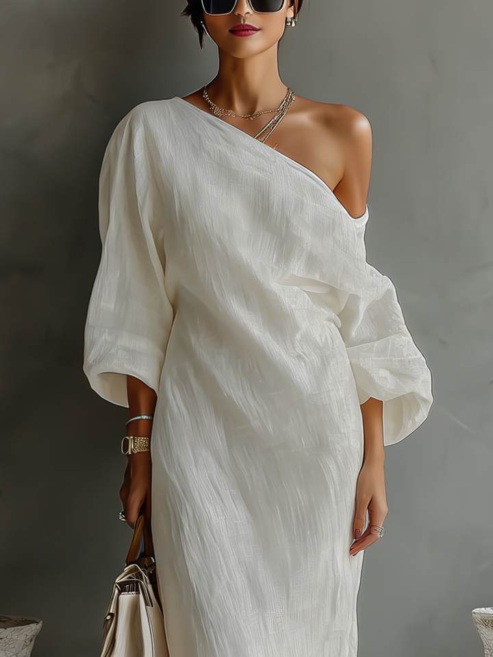 Areia - Off-Shoulder Lněné Šaty