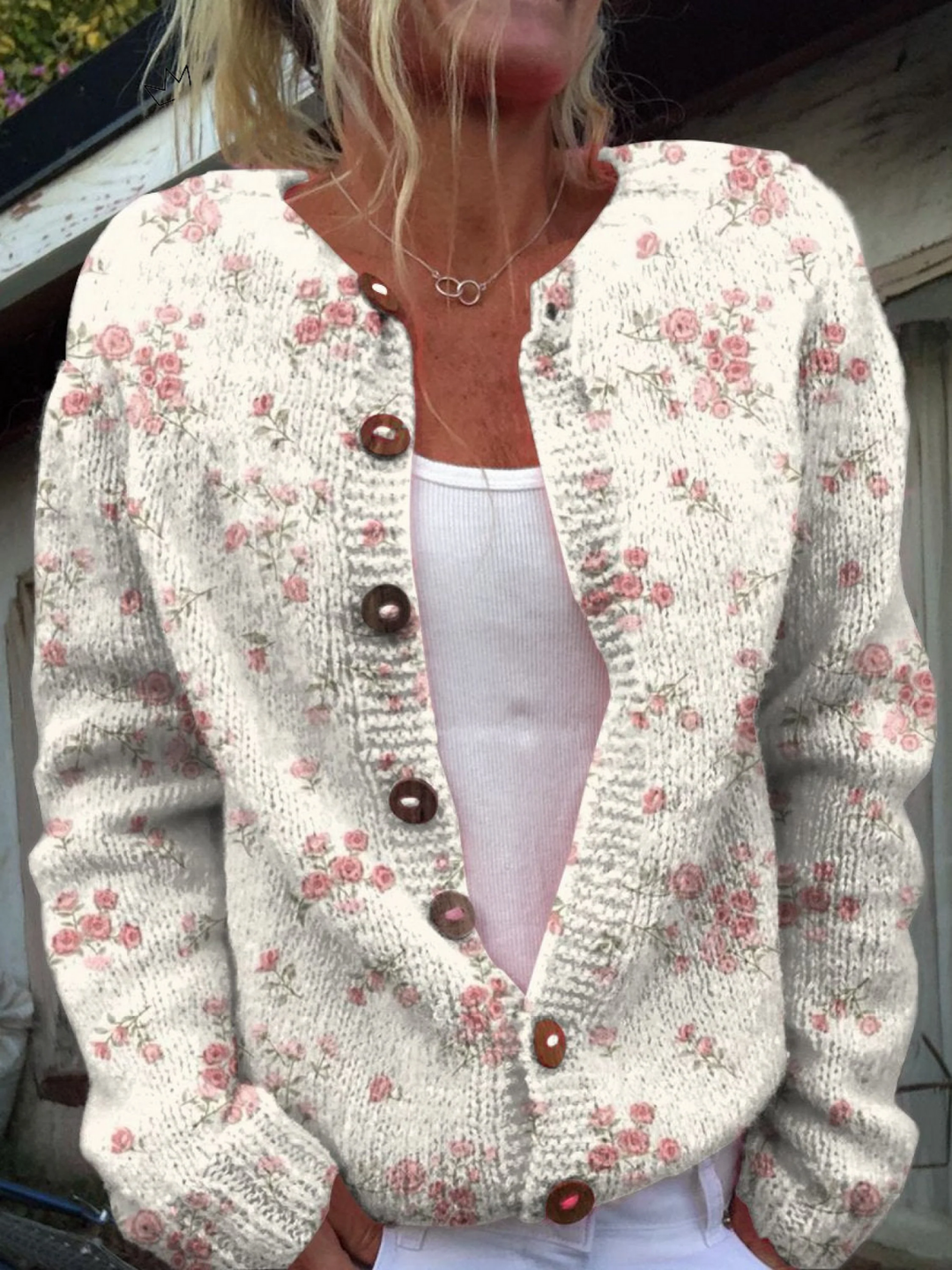 Evangelina - Květinový Vintage Cardigan