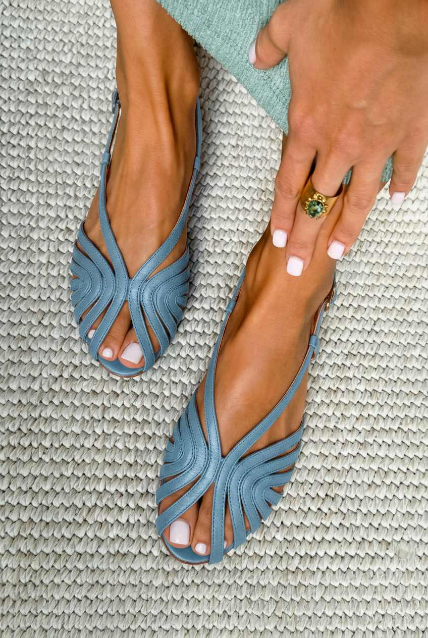 Tania - Červené sandály Peep toe