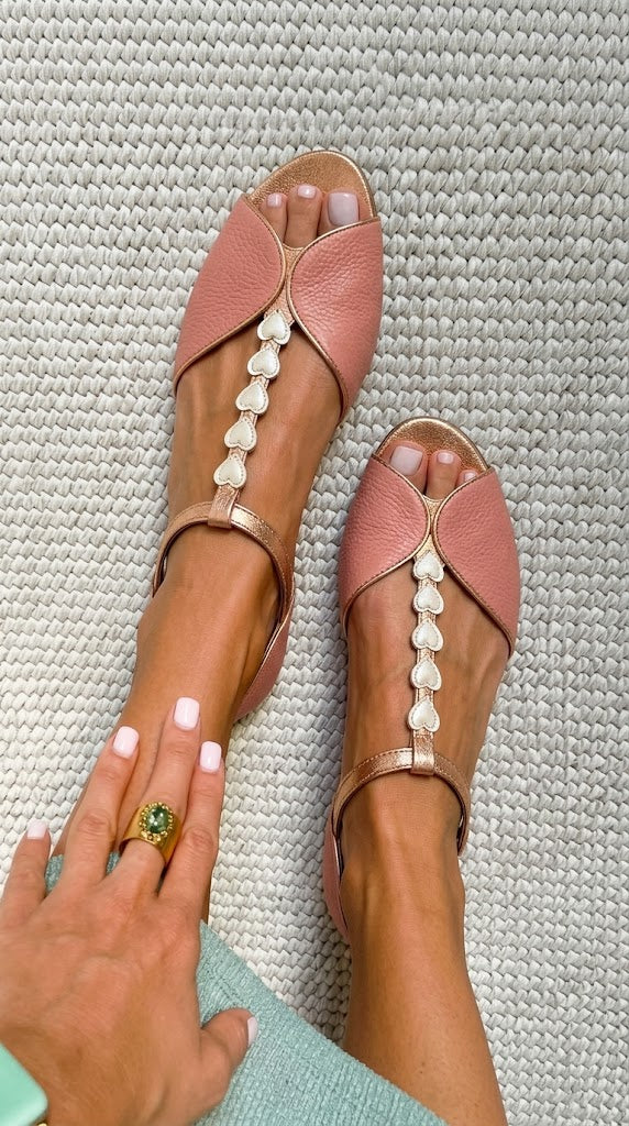 Guiomar - Růžové sandály Peep toe