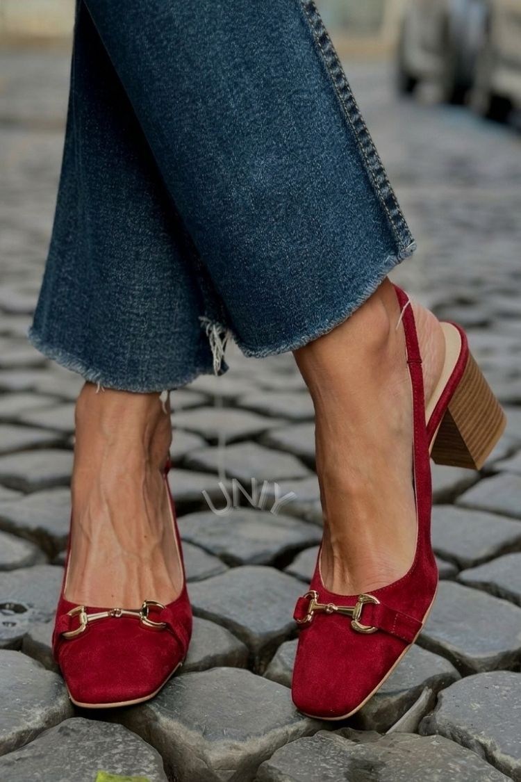 Honorina - Slingback na podpatku z nubuku