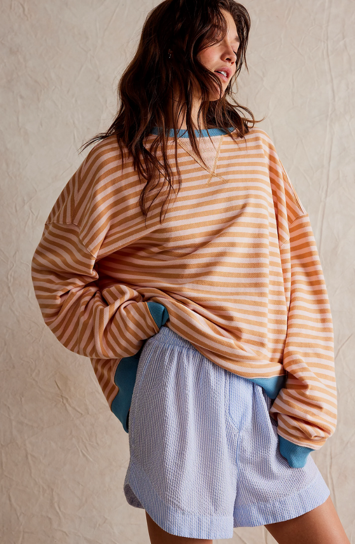 Vera - Oversized pruhovaná dlouhá mikina