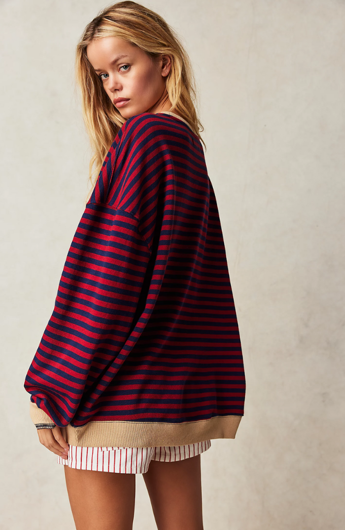 Vera - Oversized pruhovaná dlouhá mikina