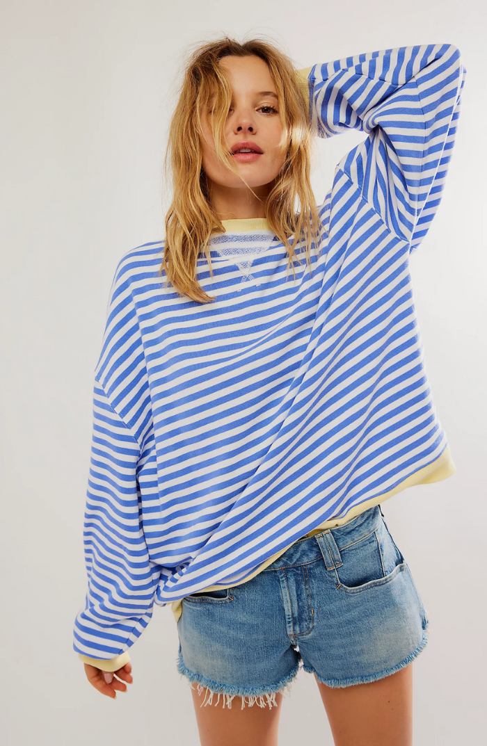 Vera - Oversized pruhovaná dlouhá mikina