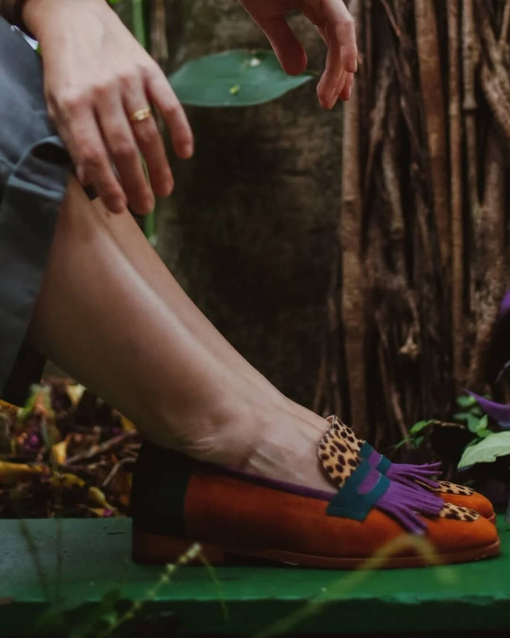 Orchidej - Vibrantní Safari Mokasíny