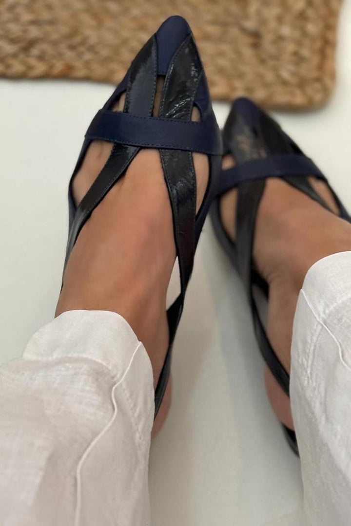 Anacleta - Slingback boty námořnické modré