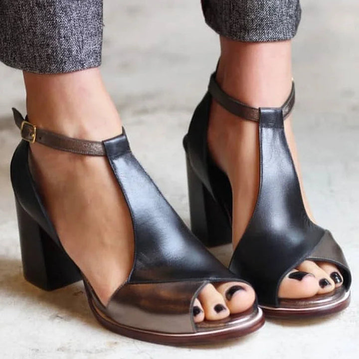 Gloria - Černé peep toe boty