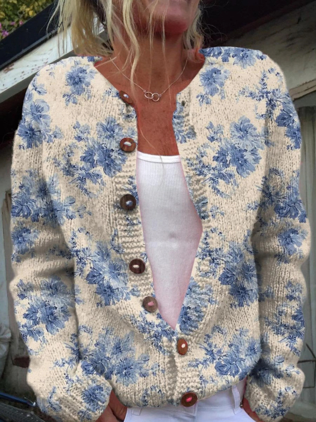 Rosa - Květinový vintage cardigan