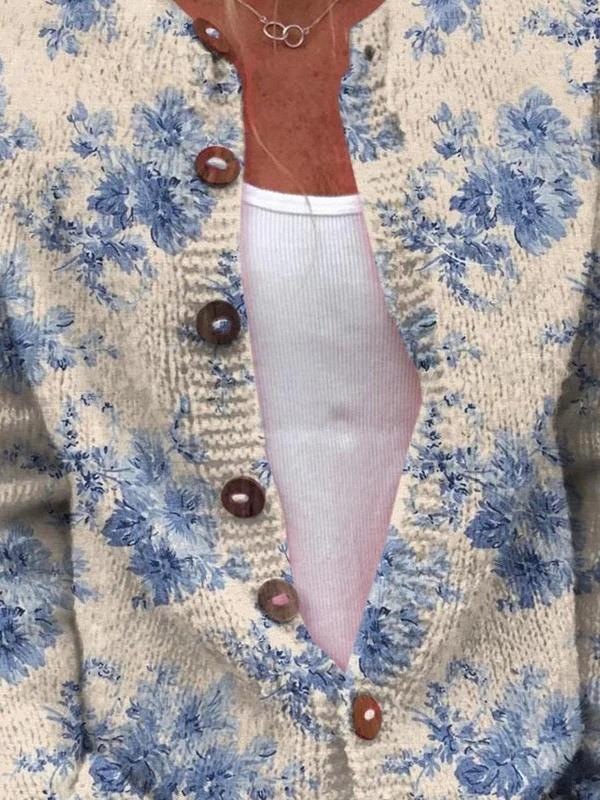 Rosa - Květinový vintage cardigan