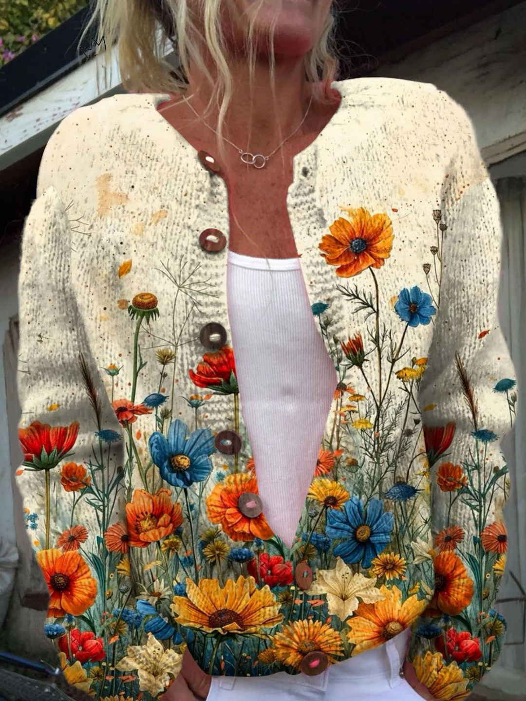 Tânia - Květinový Vintage Cardigan