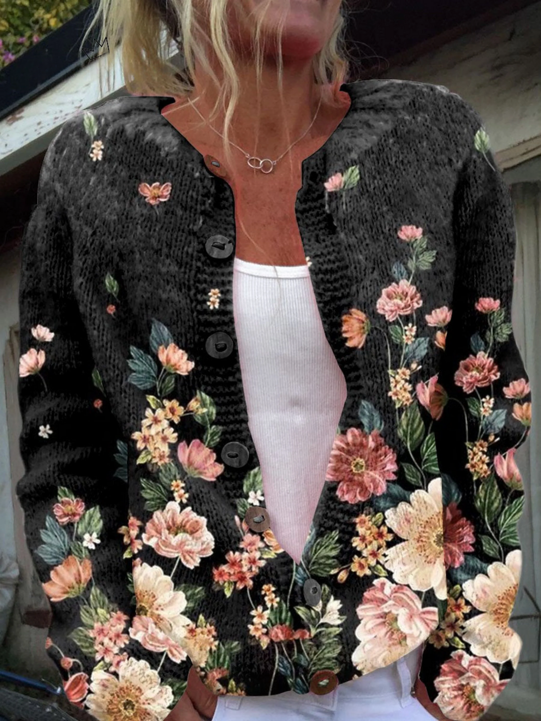 Inês - Květinový Vintage Cardigan