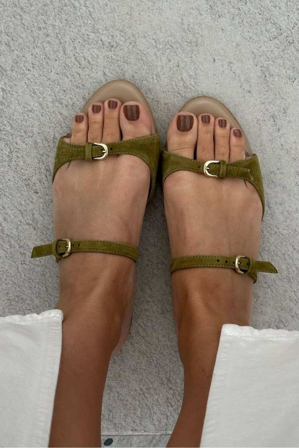 Rosalinda - Sandály Peep toe z Veluru
