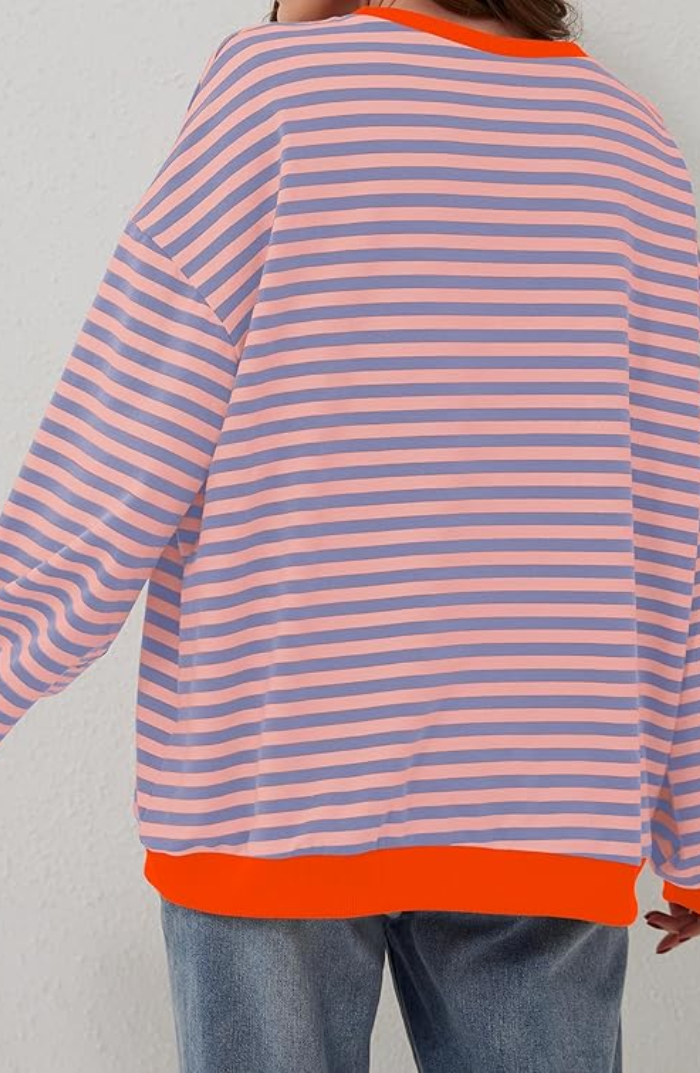 Vera - Oversized pruhovaná dlouhá mikina