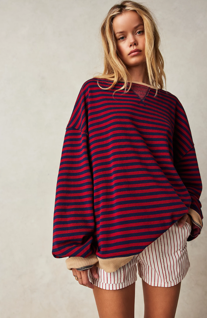 Vera - Oversized pruhovaná dlouhá mikina