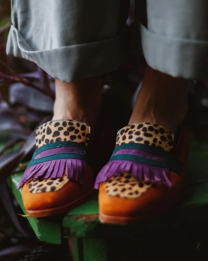 Orchidej - Vibrantní Safari Mokasíny