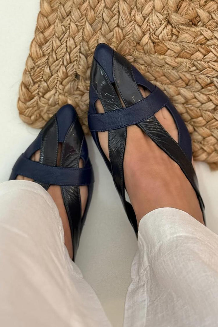 Anacleta - Slingback boty námořnické modré