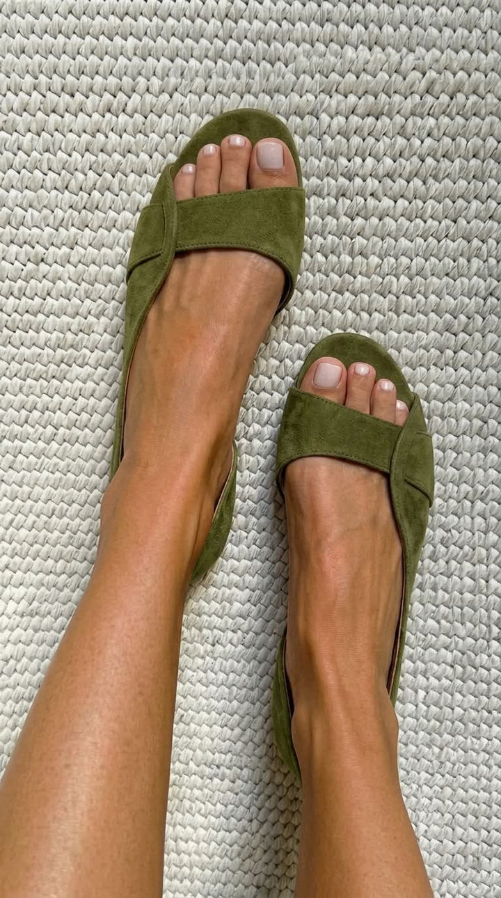 Felicidade - Sandály Slingback z semiše