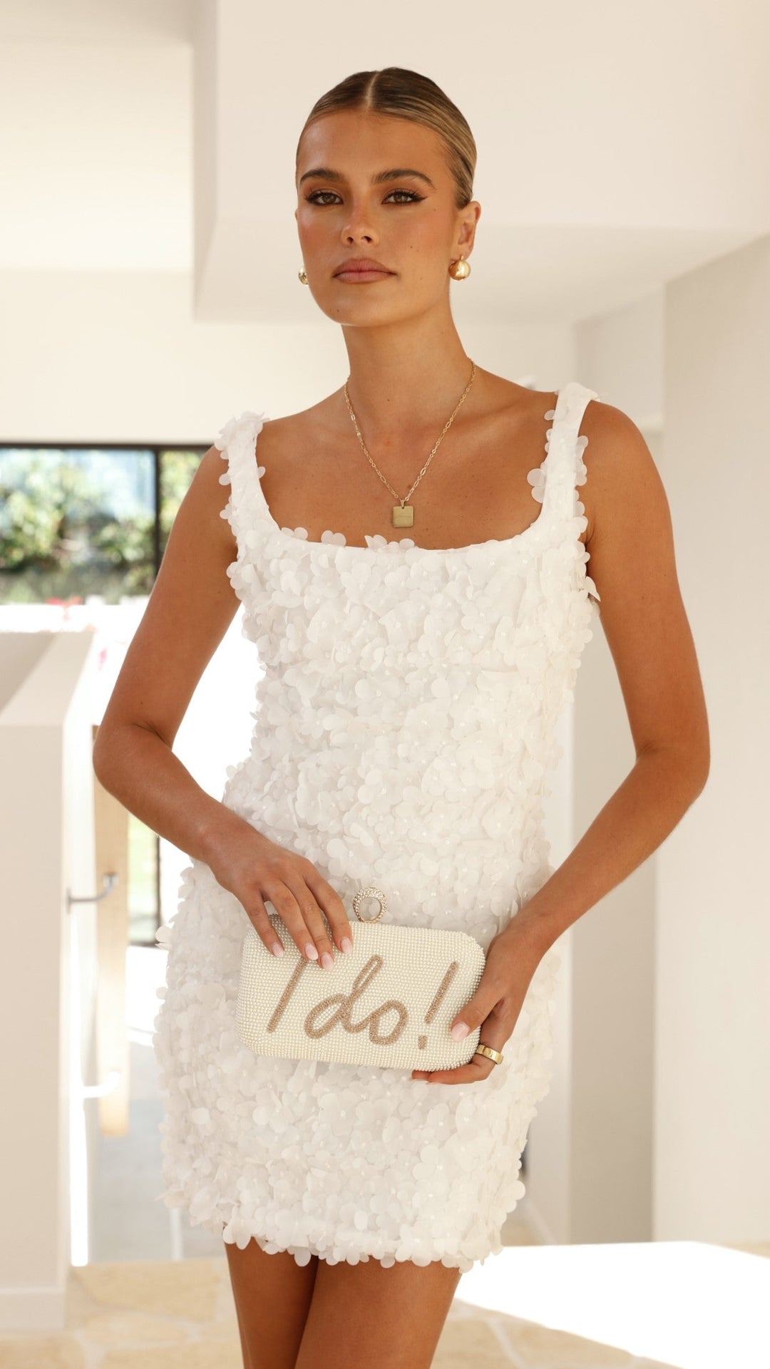I DO Clutch s Lentičkami - Zlatá/Bílá