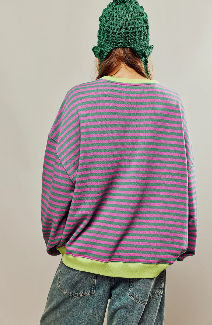 Vera - Oversized pruhovaná dlouhá mikina