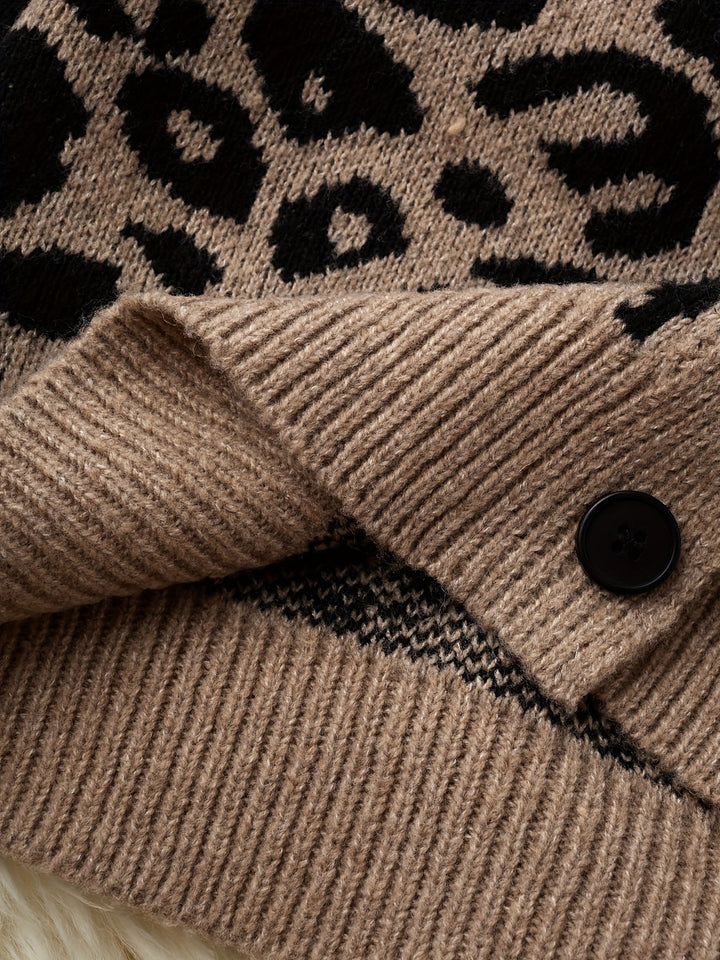 Gavin - Střední cardigan s leopardím potiskem