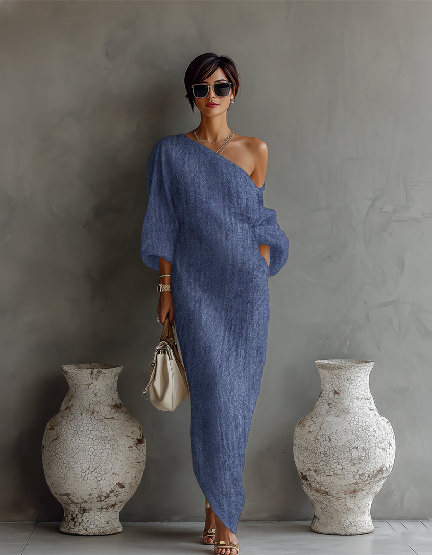 Areia - Off-Shoulder Lněné Šaty