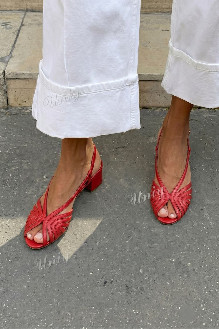 Aurea - Sandály Slingback v Metalizované Růžové