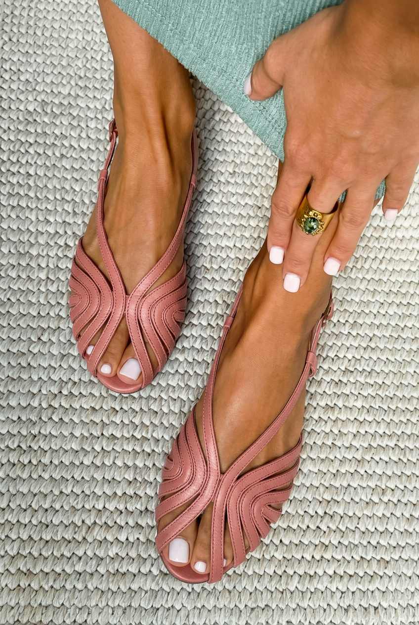 Tania - Červené sandály Peep toe
