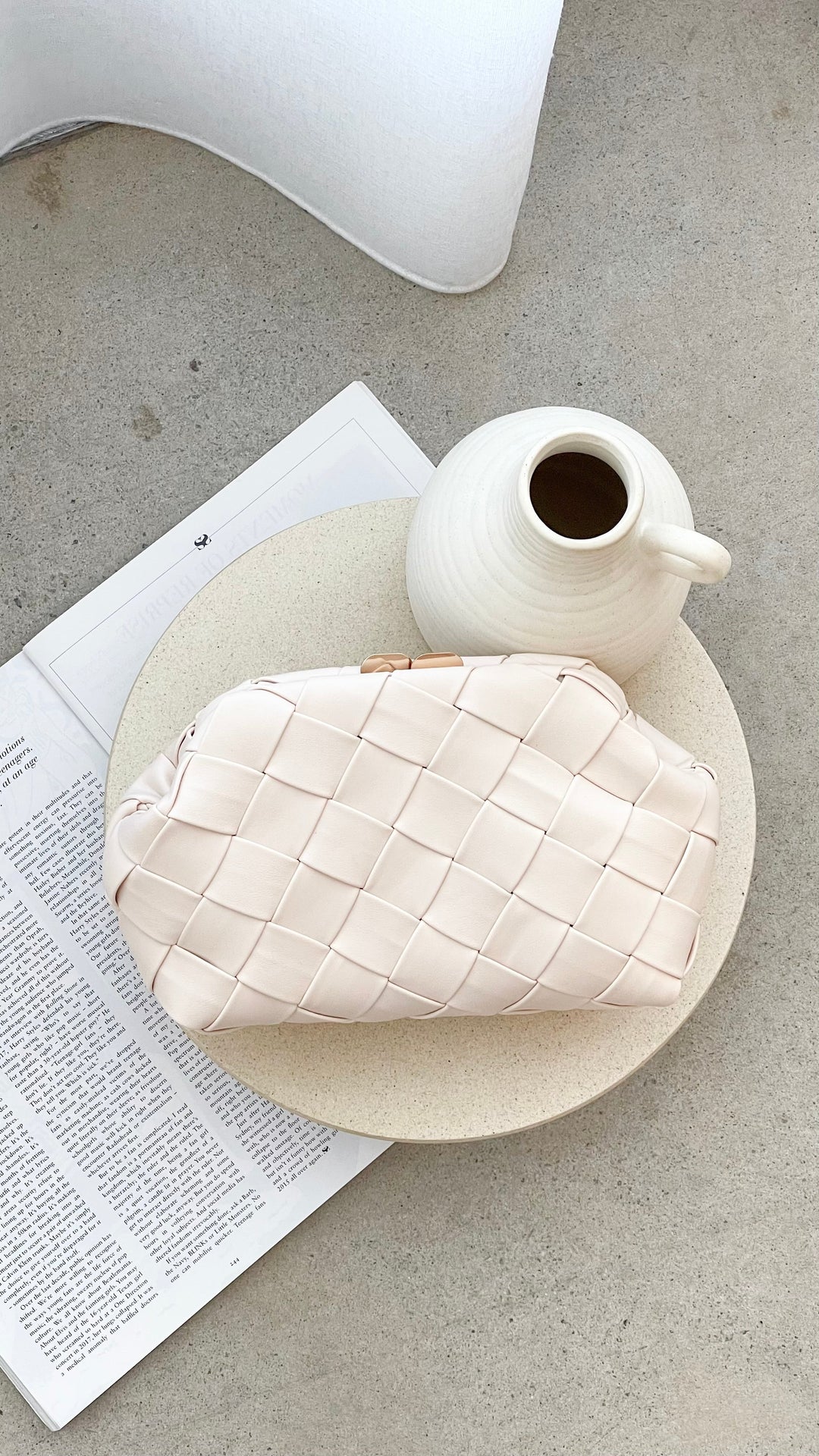 Beige Woven Vasanti Clutch