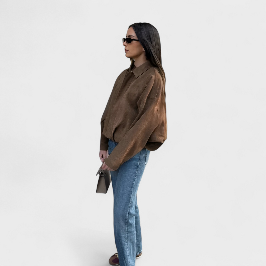 Aurora - Bomber Jacket z Umělé Suede