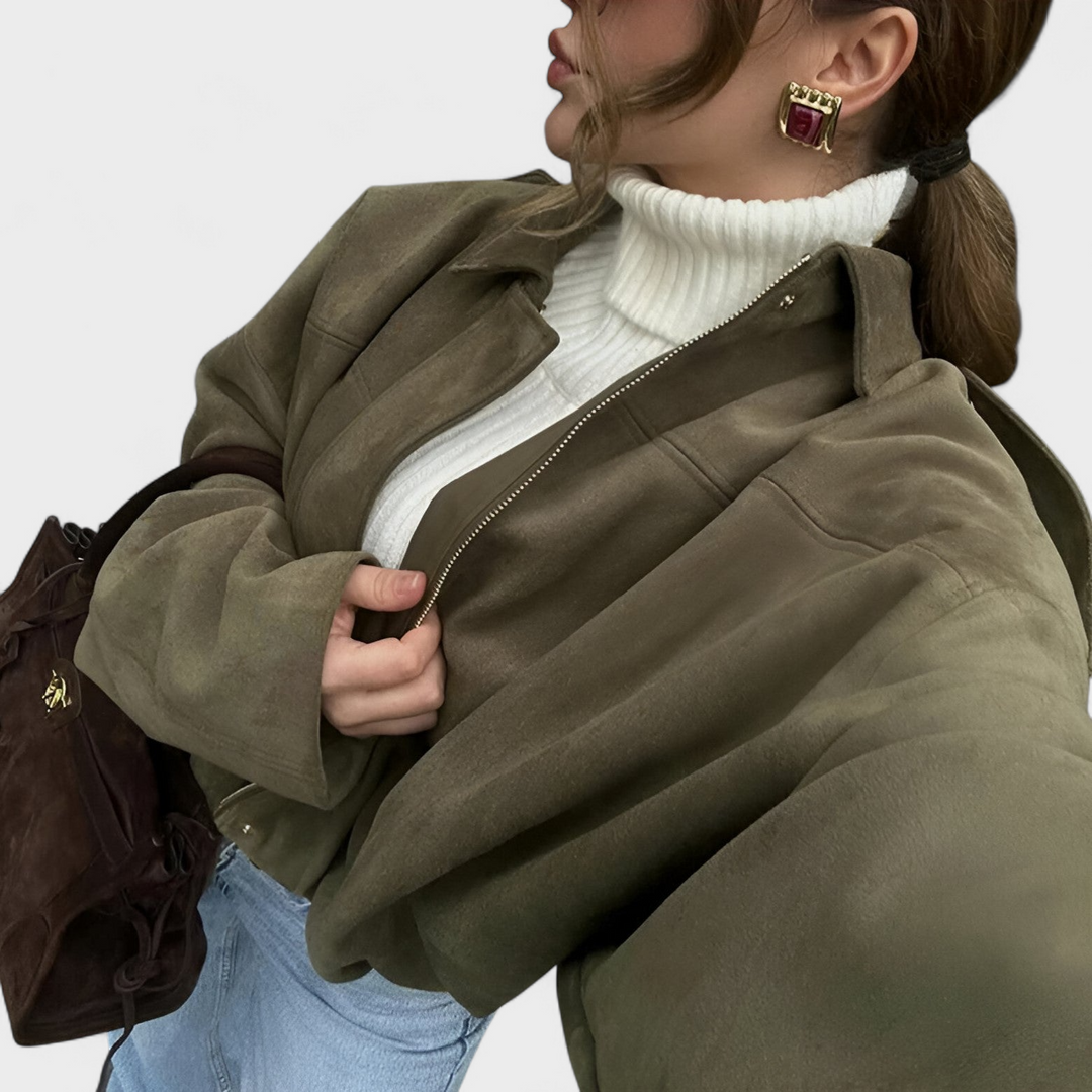 Aurora - Bomber Jacket z Umělé Suede