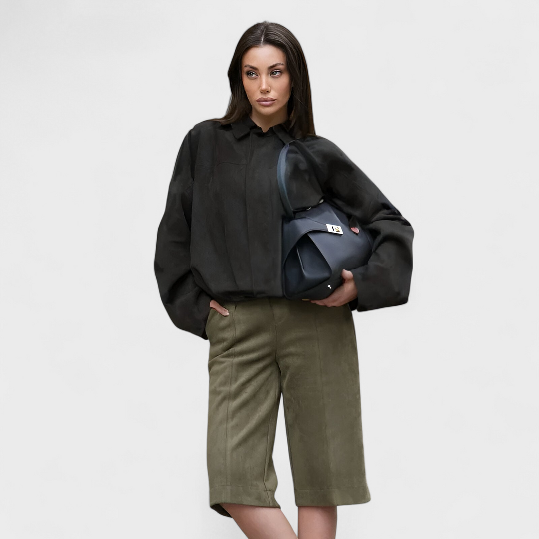 Aurora - Bomber Jacket z Umělé Suede