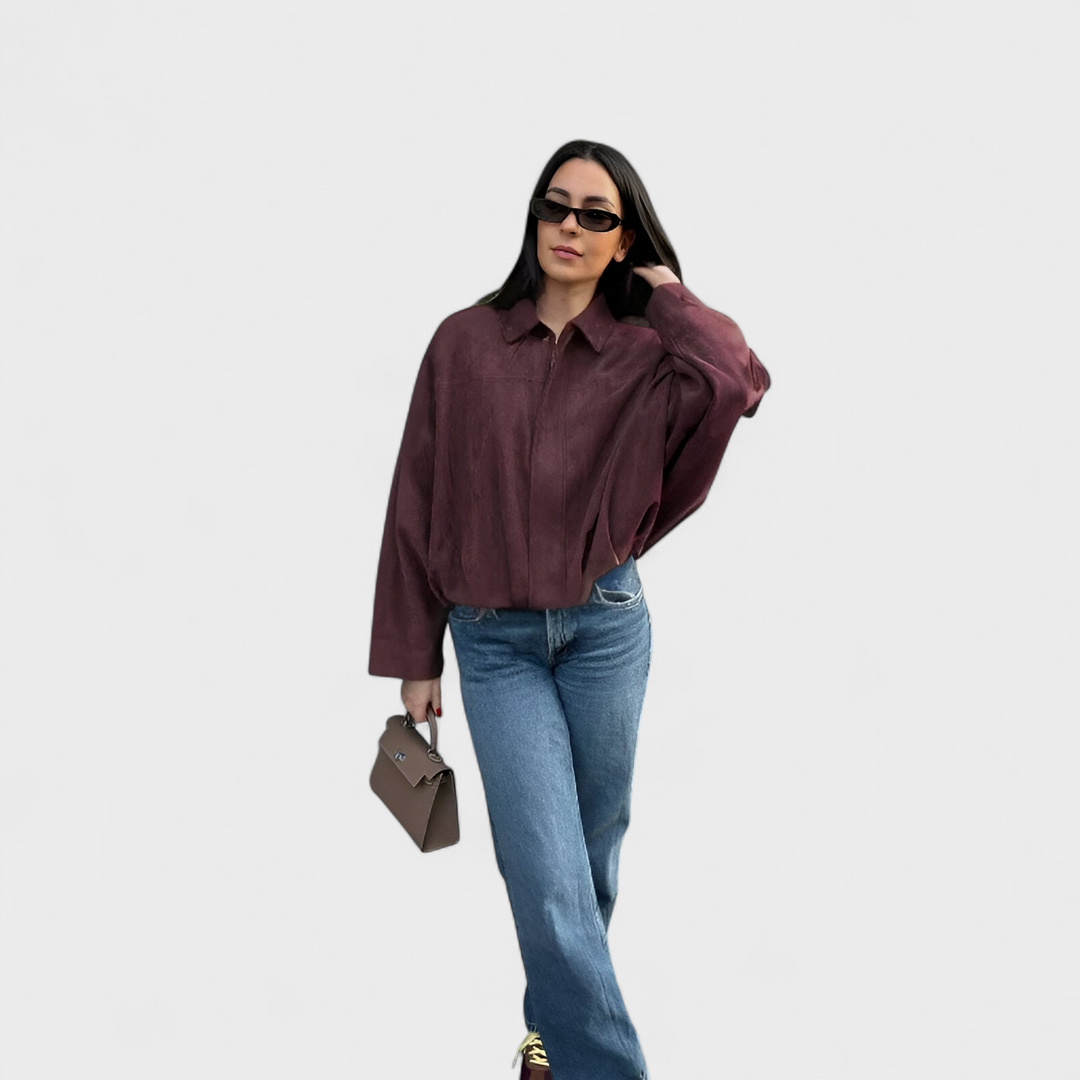 Aurora - Bomber Jacket z Umělé Suede