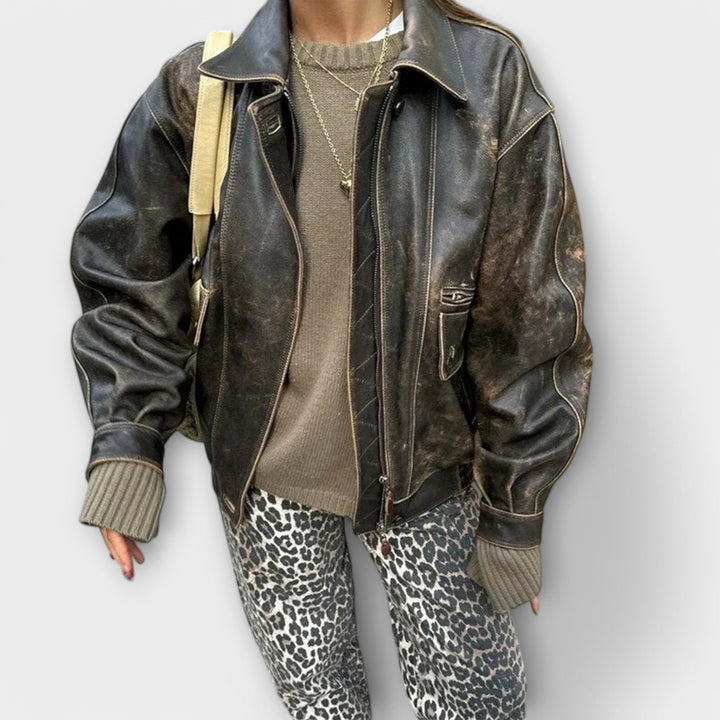 Carina - Džínové kalhoty s leopardím potiskem