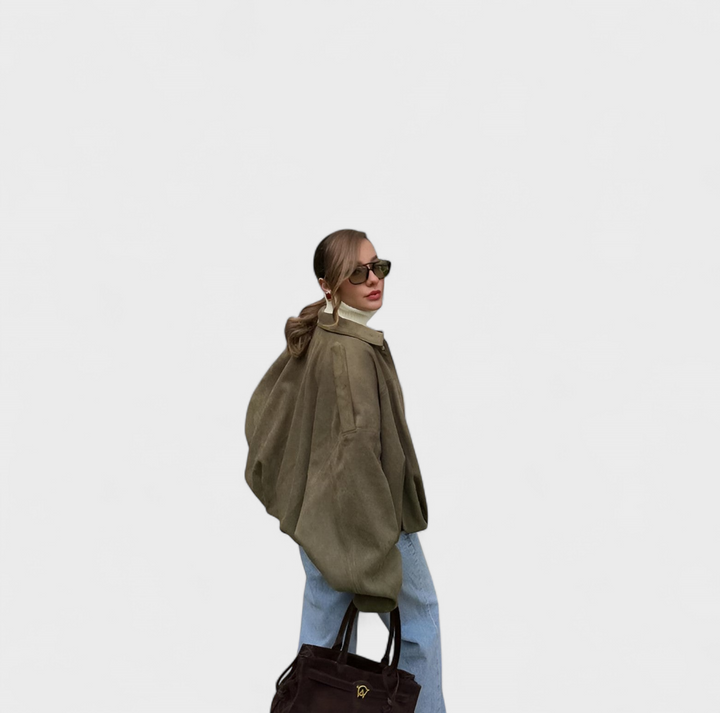 Aurora - Bomber Jacket z Umělé Suede