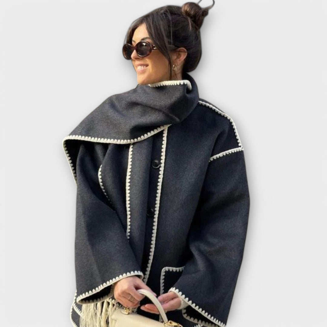 Chanel - Stylový kabát s šálou