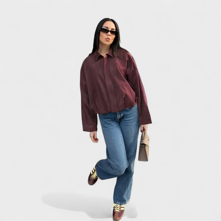 Aurora - Bomber Jacket z Umělé Suede
