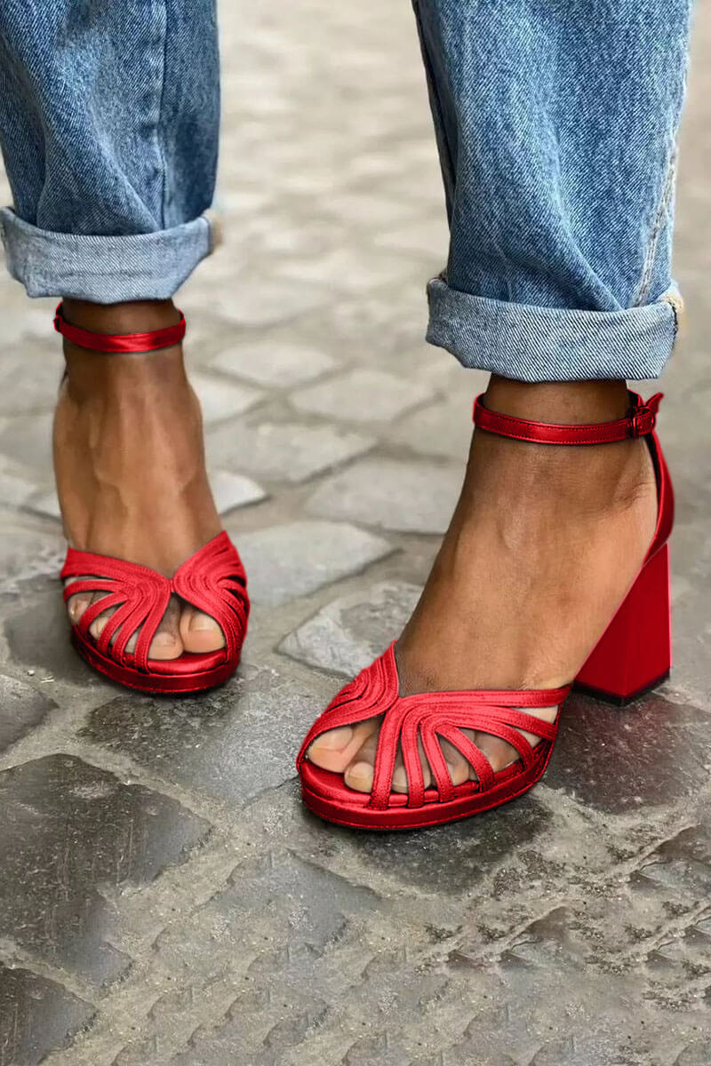Eva - Lesklé peep toe boty