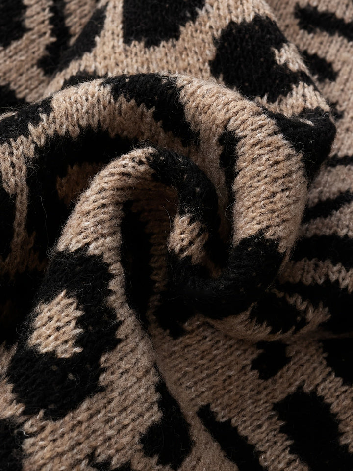 Gavin - Střední cardigan s leopardím potiskem