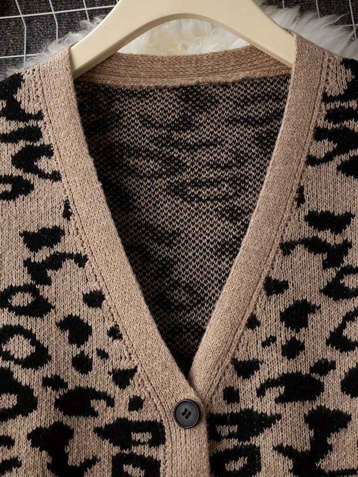 Gavin - Střední cardigan s leopardím potiskem