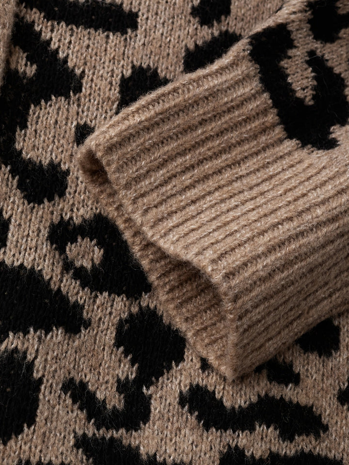 Gavin - Střední cardigan s leopardím potiskem