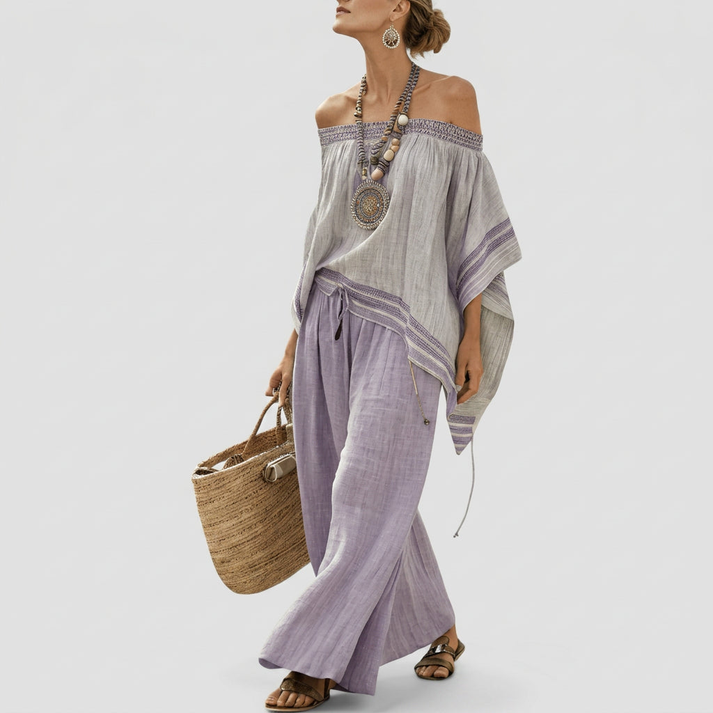 Natália - Boho souprava Bardot