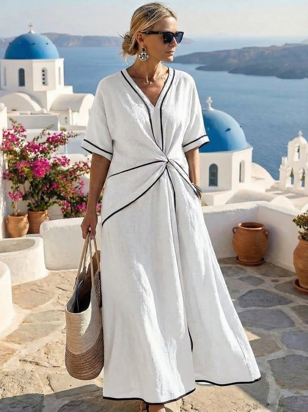 Letní Šaty Santorini - Elegance a Pohodlí