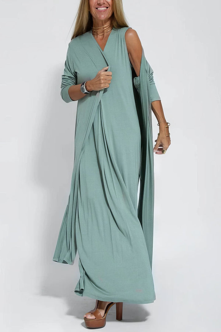 Ana - Elegantní dlouhé šaty + odpovídající pletený svetr